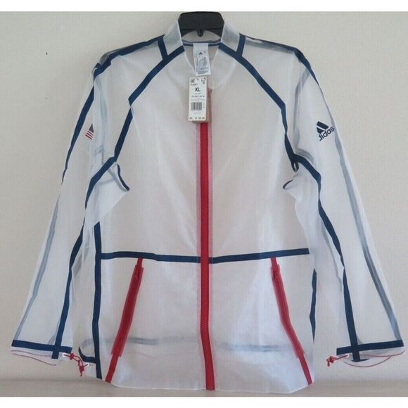 adidas GL5651 Men's Sz XL White US Olympic Sports VRCT USA Jacket $150 - Picture 1 of 7